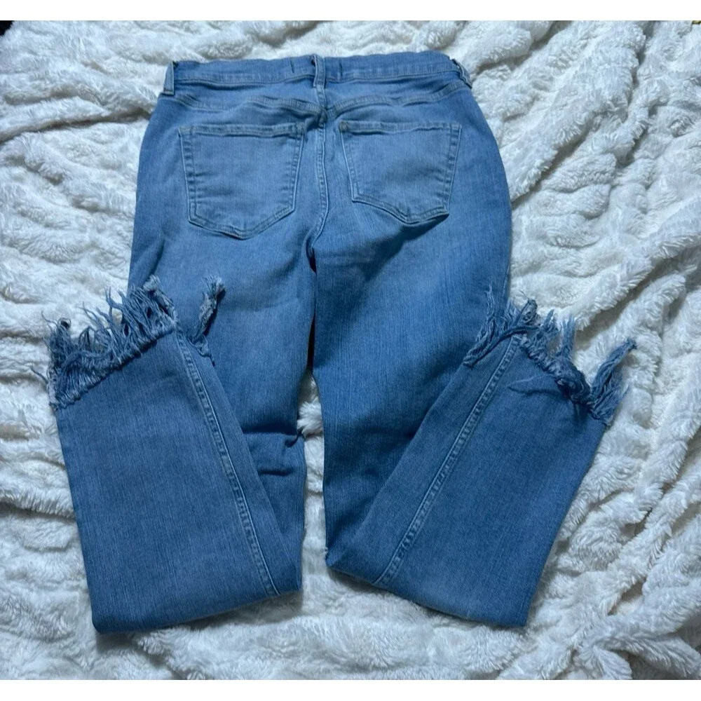 FREE PEOPLE FRAYED SKINNY JEANS